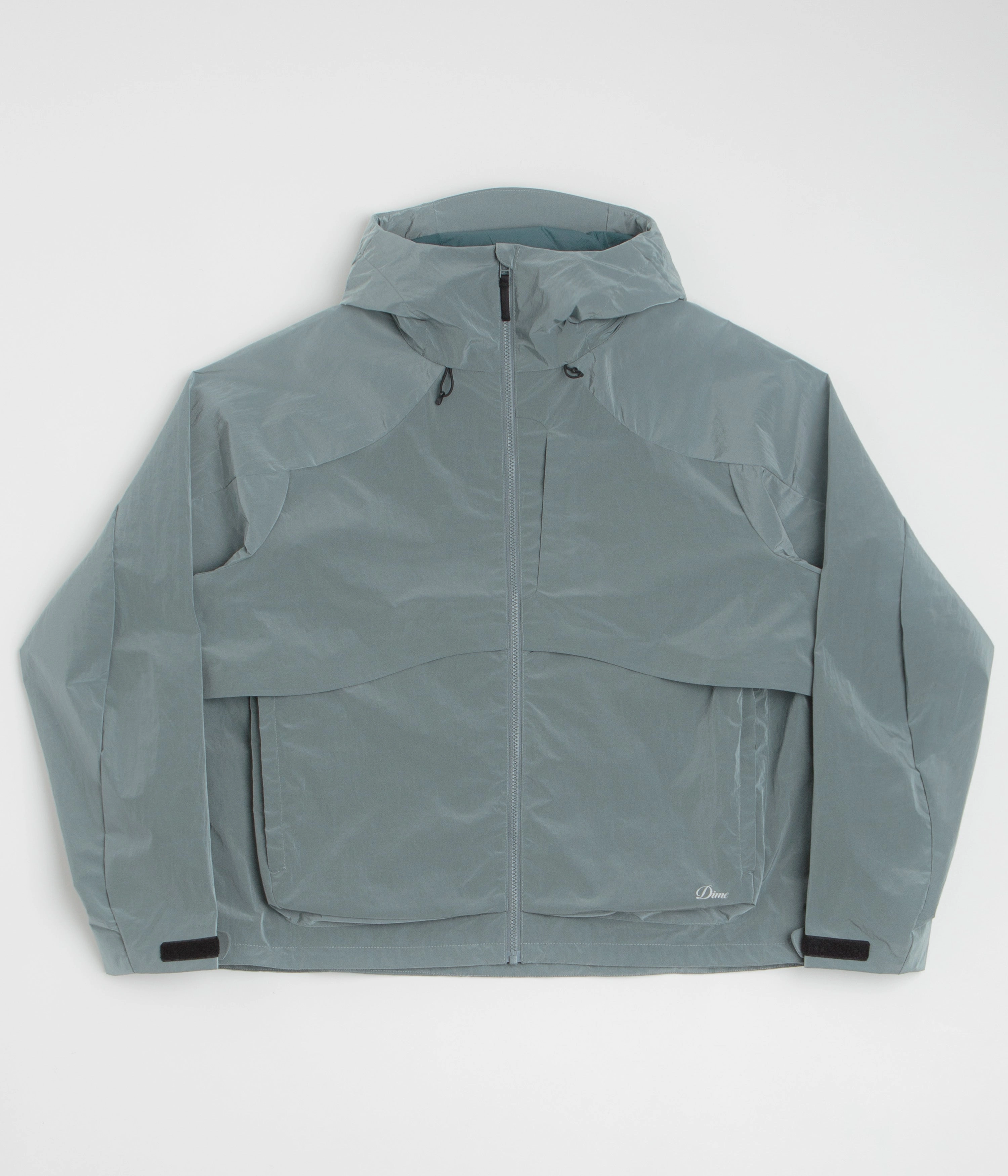 Functional Piece Low Profile Fasteners Dime Taffeta Windbreaker Full Zip Jacket - Frost
