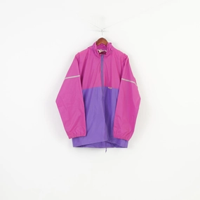 Jeantex Men 52 XL Jacket Hood Waterproof Nylon Pink Full Zipper Vintage Outdoor Top thrift - store find