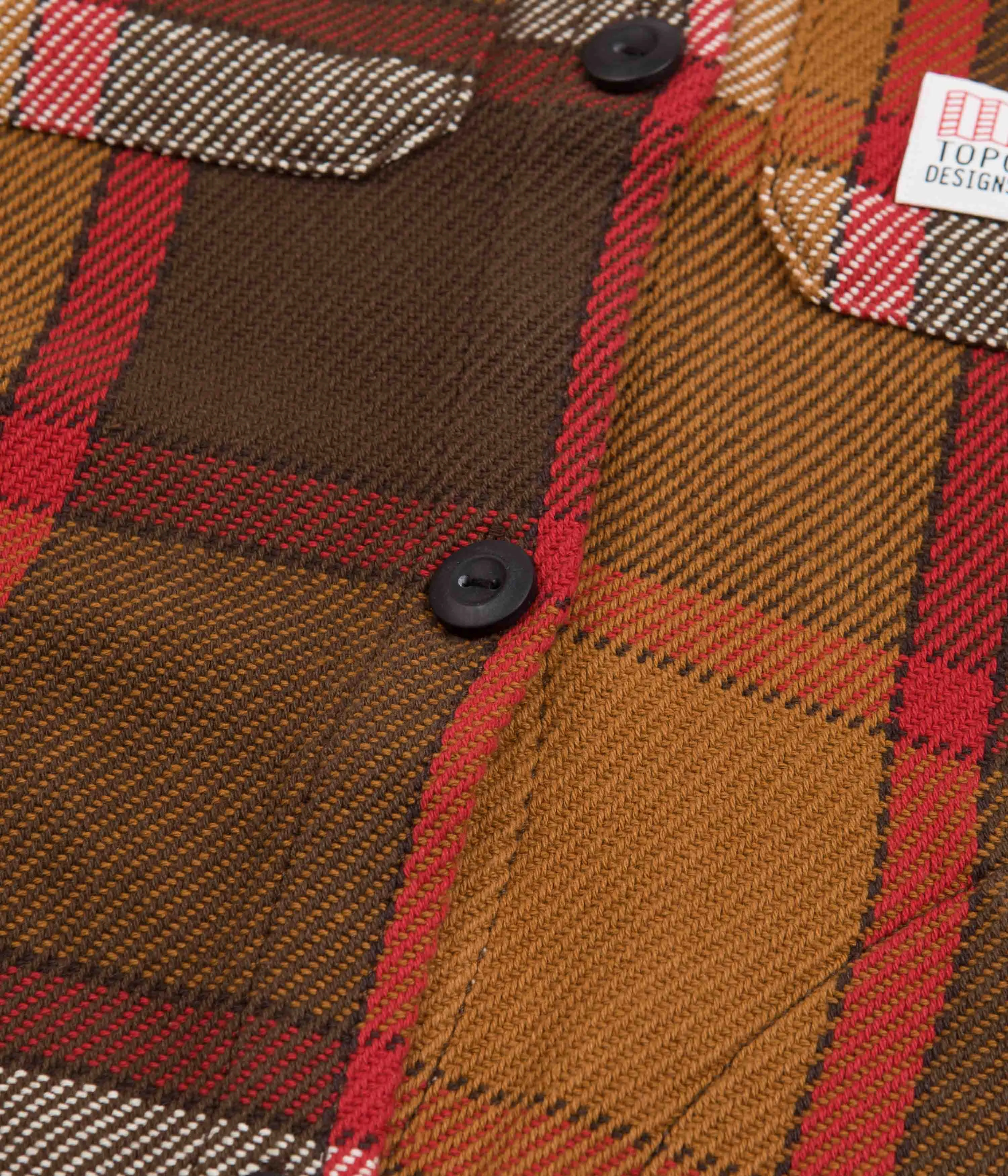 Topo Designs Womens Mountain Shirt Jacket - Brown / Natural Plaid City Layer