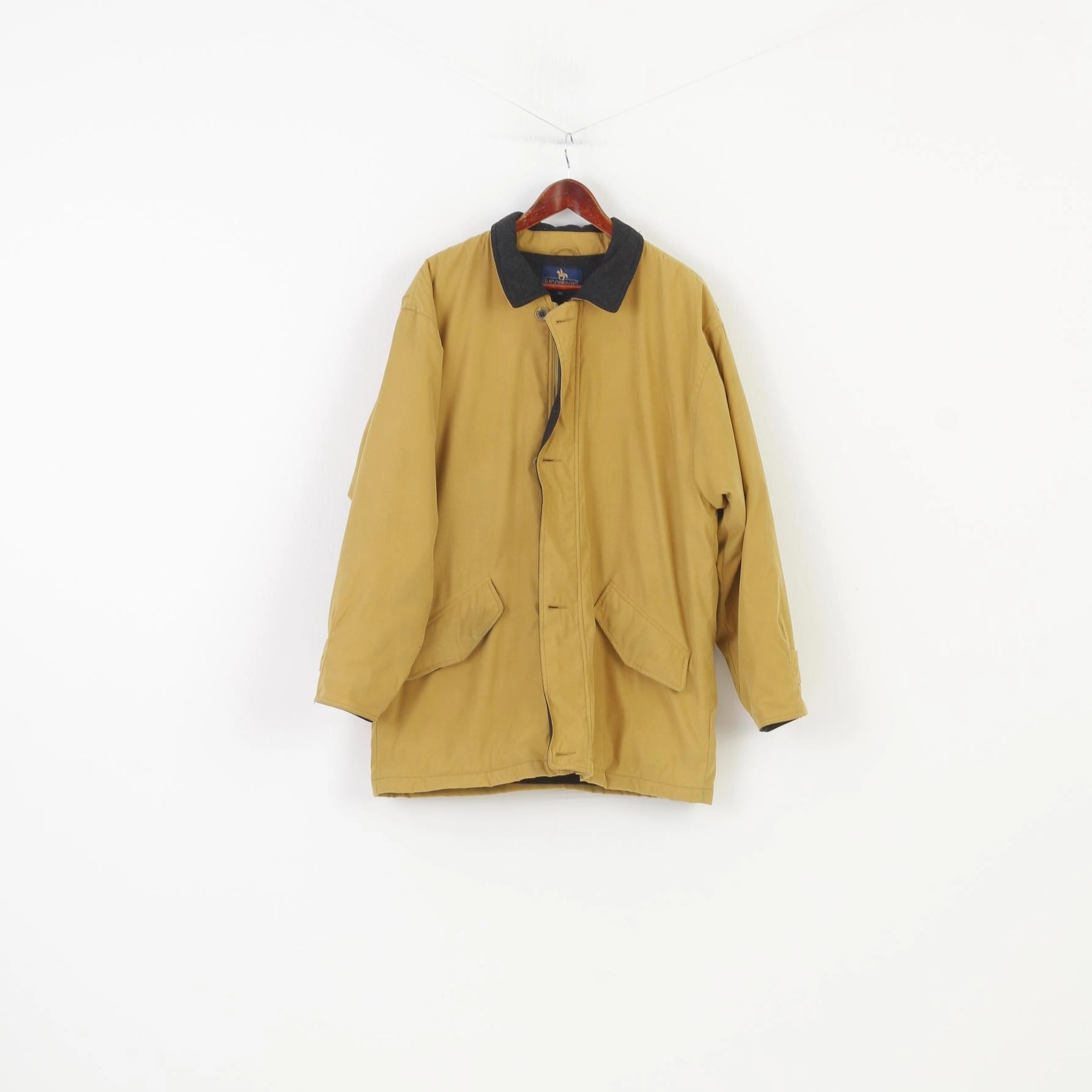 Mc.Gordon Men M Jacket Padded  Yellow Full Zipper Collar Vintage Top Lotion suitable for rainy days