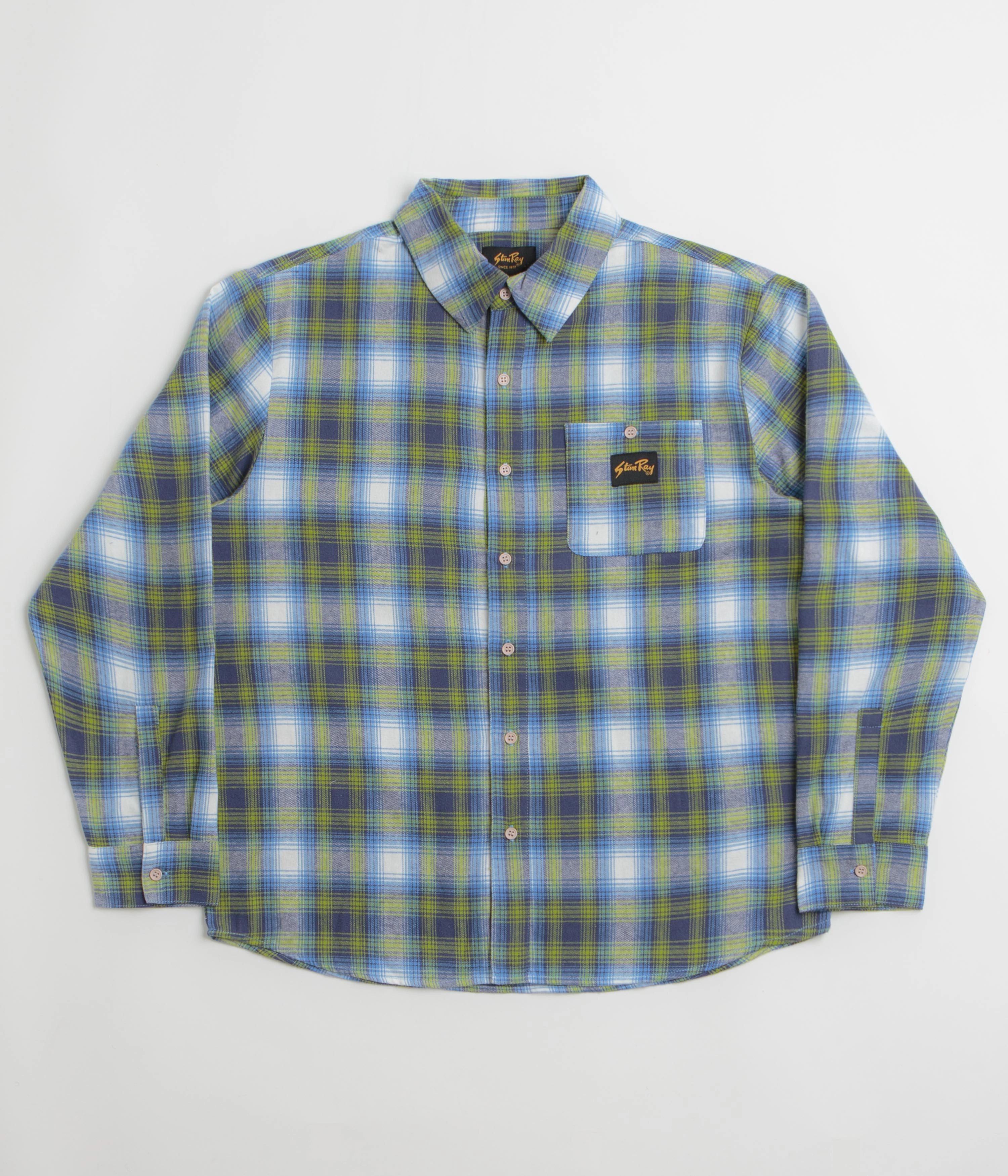 Stan Ray Flannel Shirt - Bright Blue Plaid Summer Vibes