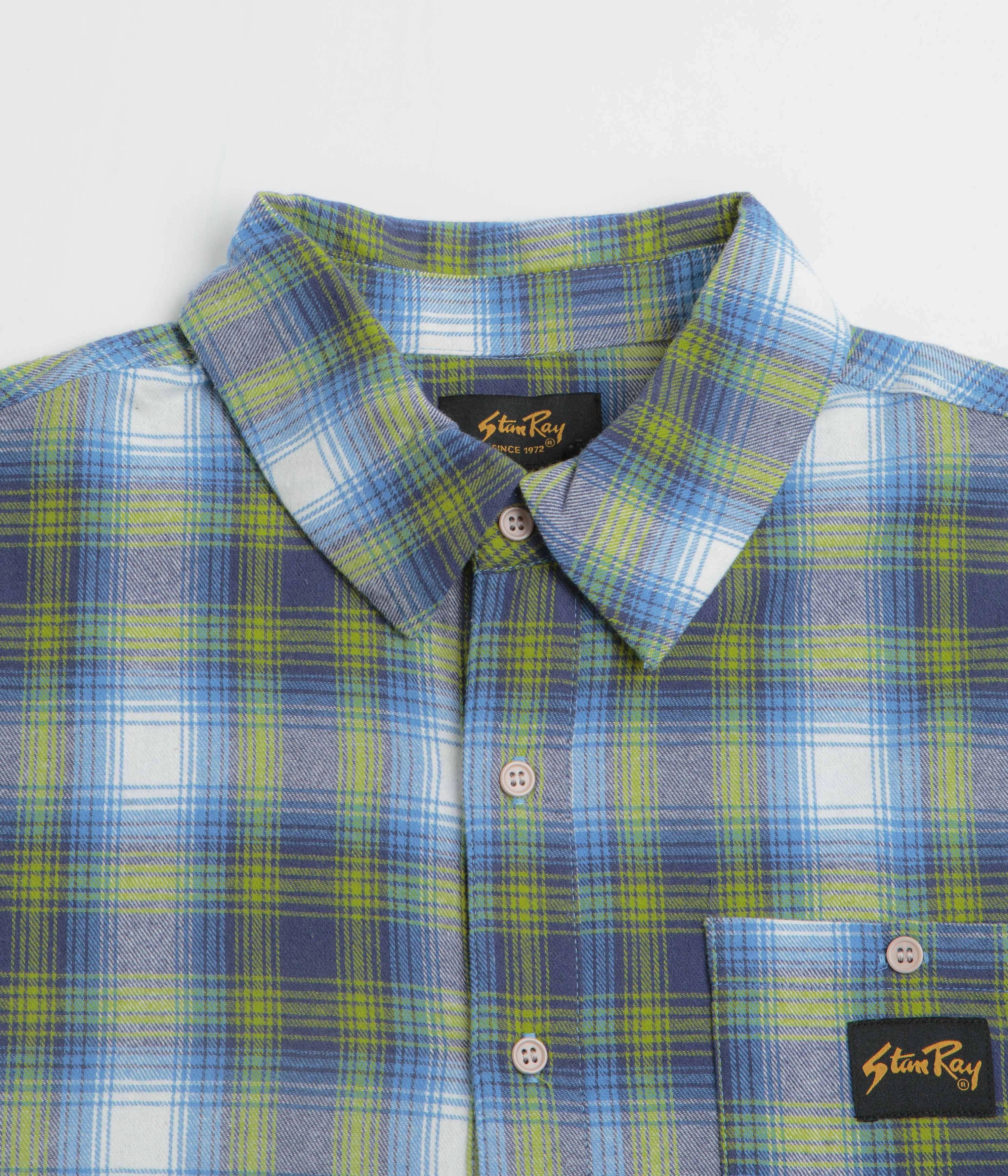 All-Season Wear Stan Ray Flannel Shirt - Bright Blue Plaid