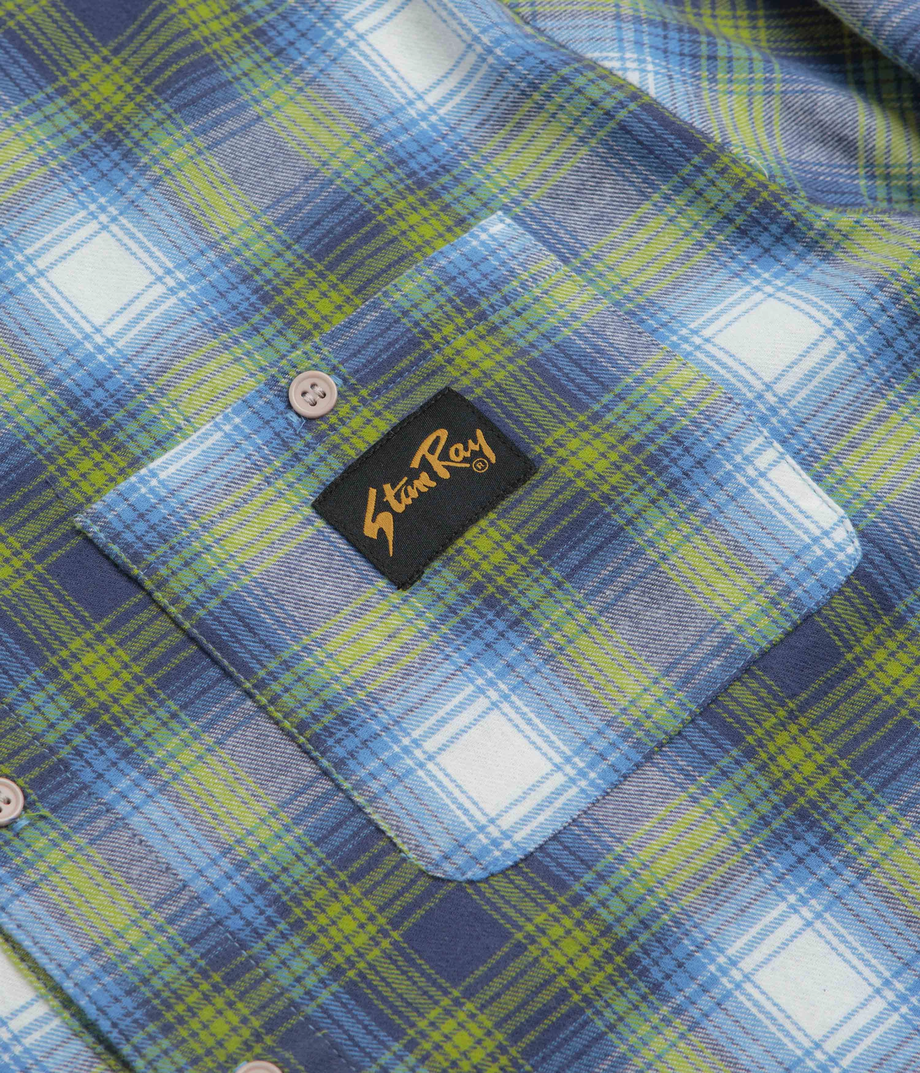 Trendsetting Style Stan Ray Flannel Shirt - Bright Blue Plaid