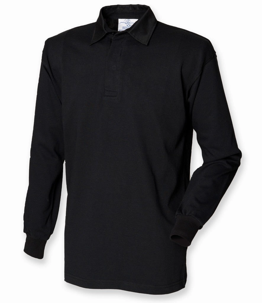 Performance Polo Sporty Design Long Sleeve Classic Rugby Shirt | BLACK/BLACK