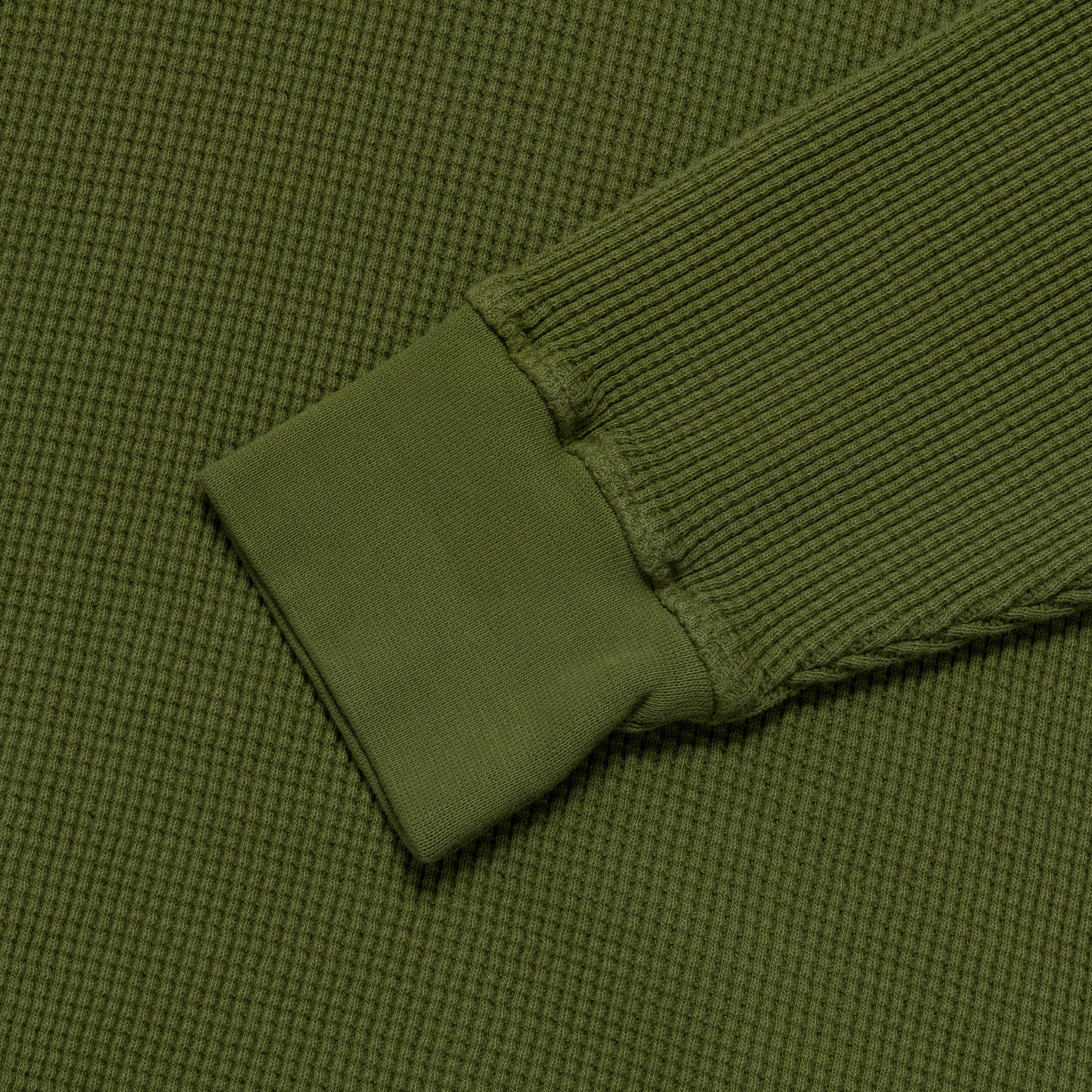 Glossy Texture Long Sleeve Thermal - Washed Olive