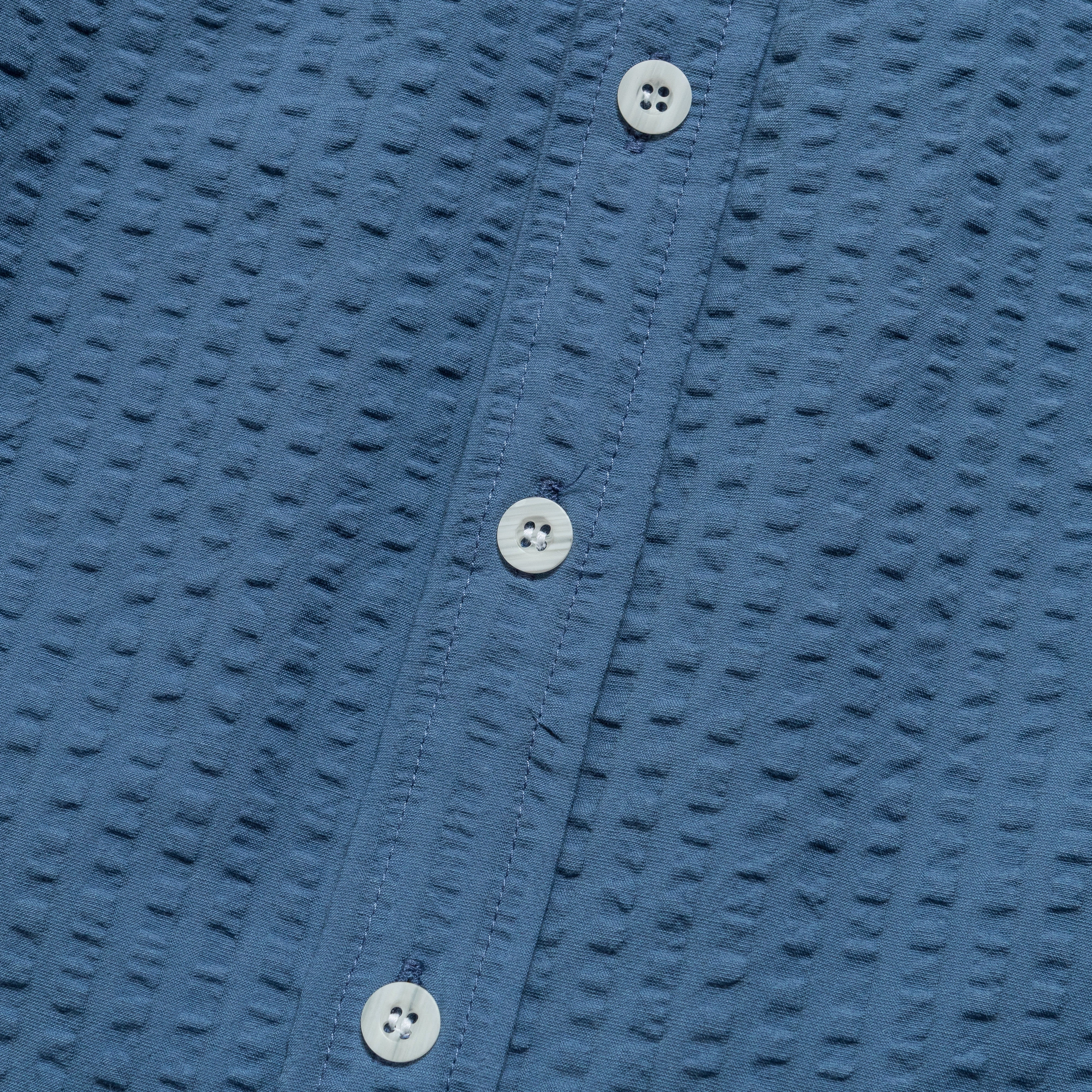 Cruise Collection decorative element Wide Seersucker Button Up Shirt - Washed Blue