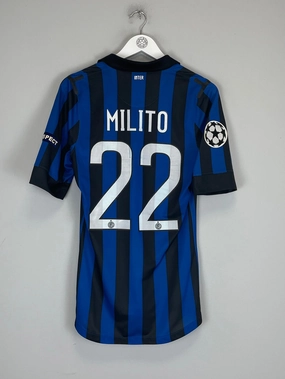 Bonded Armhole Frames Versatile Use 2011/12 INTER MILAN MILITO #22 *AUTHENTIC* HOME SHIRT C/L (S) NIKE