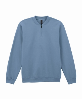 Softstyle Midweight Quarter Zip Sweatshirt | STONE BLUE Lightweight Design Stylish Layer