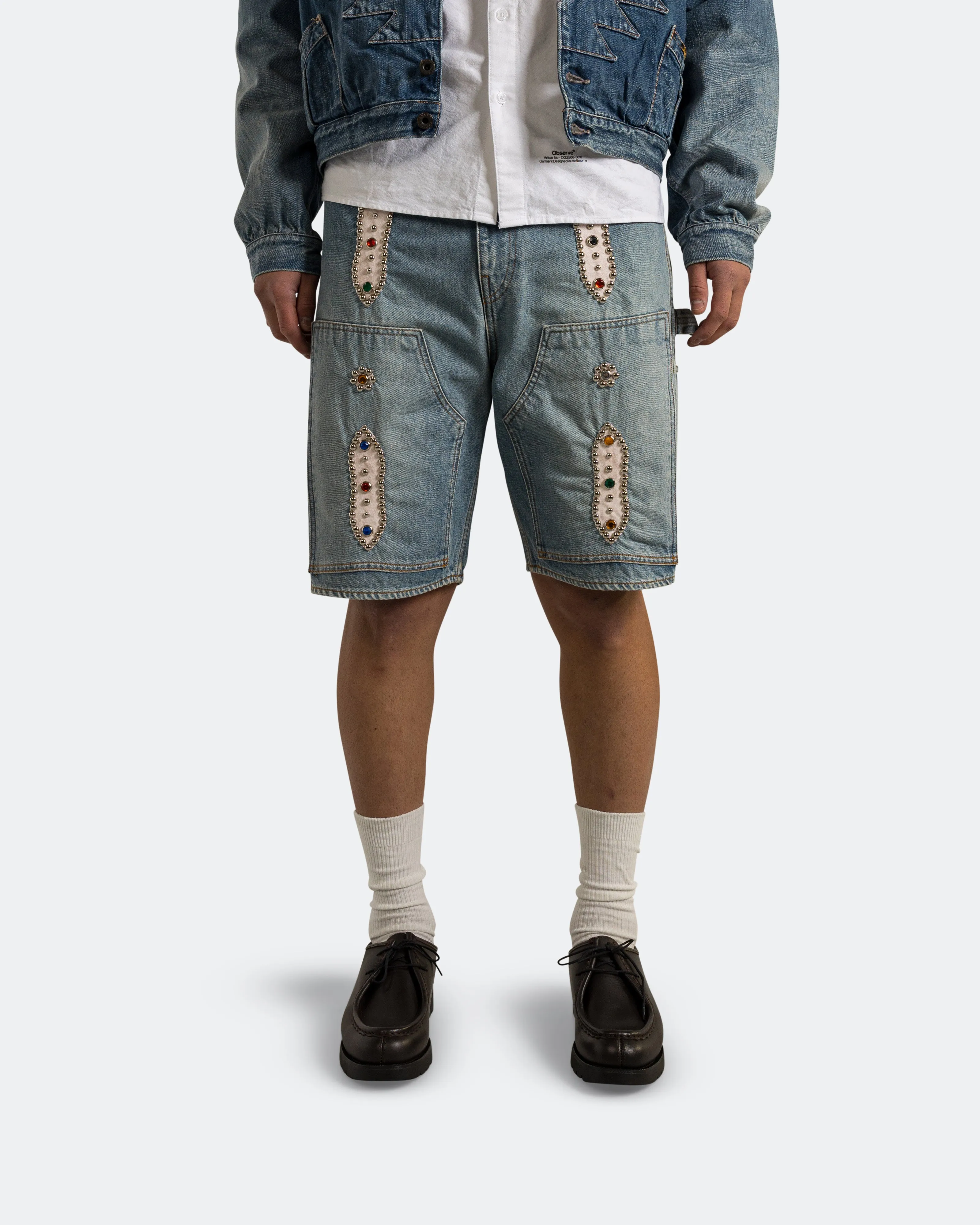 Nylon Material 14oz Denim Shorts (STUDS Remake) - PRO