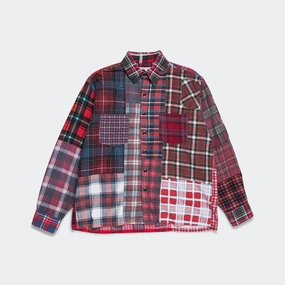 Smooth Cotton Blend Layered Look Rebuild Flannel Straight Hem Shirt SS25 - Medium #3