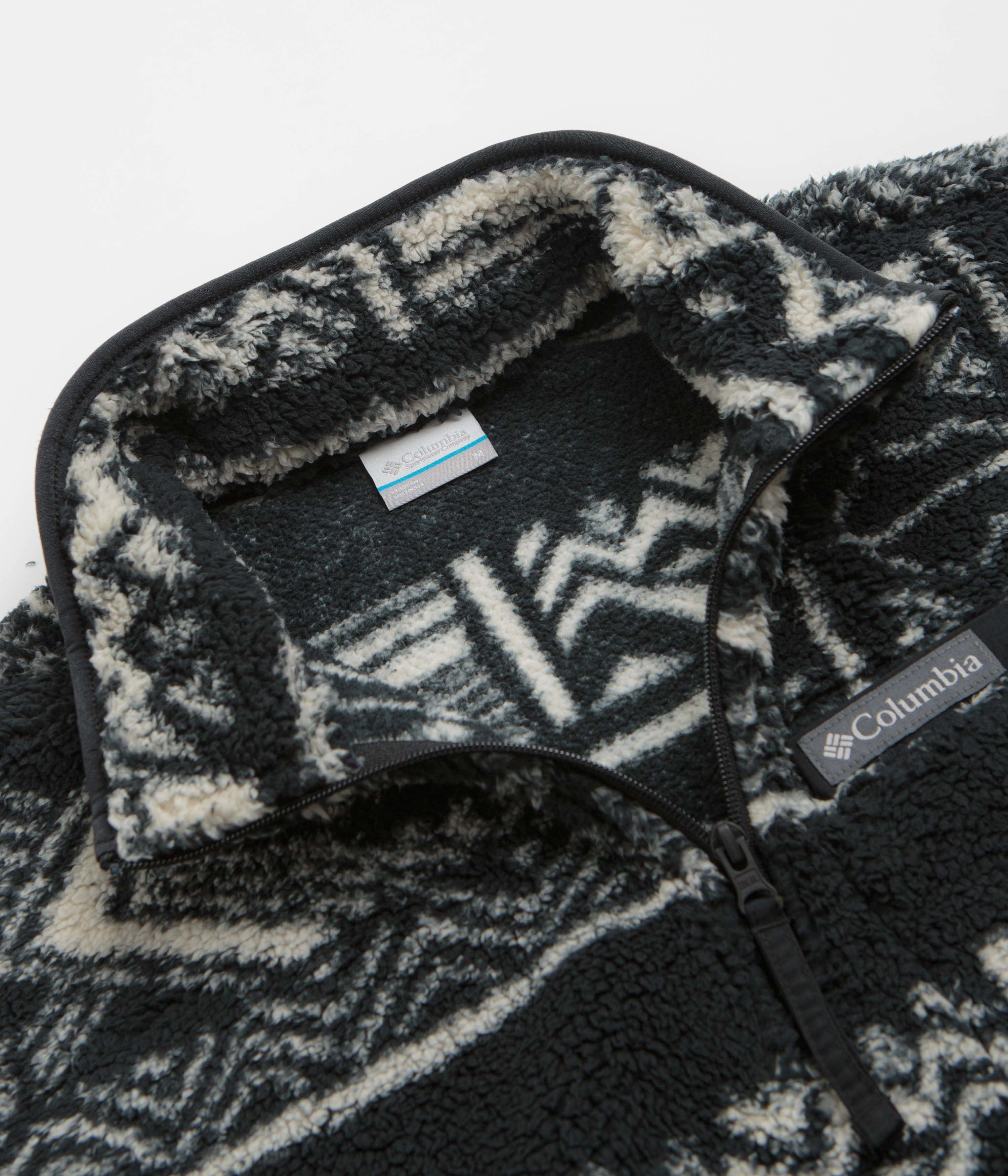 Columbia Rugged Ridge High Pile Half Zip Fleece - Black / Deschutes Days Winter Ready Modern Vibe