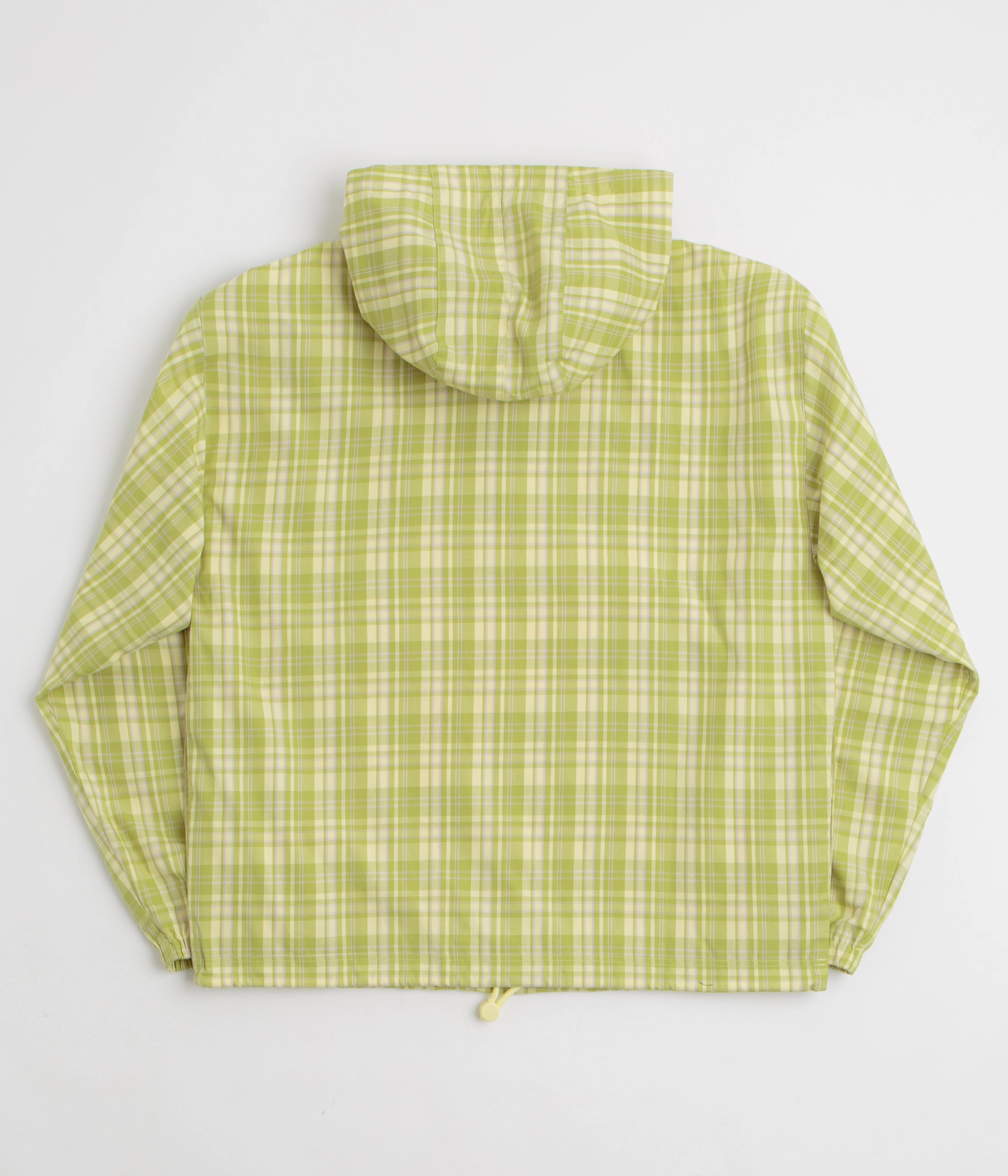 HUF Rivington Plaid Anorak 1/4 Zip Anorak - Tarragon Warm Outer Layer Soft Touch Interior