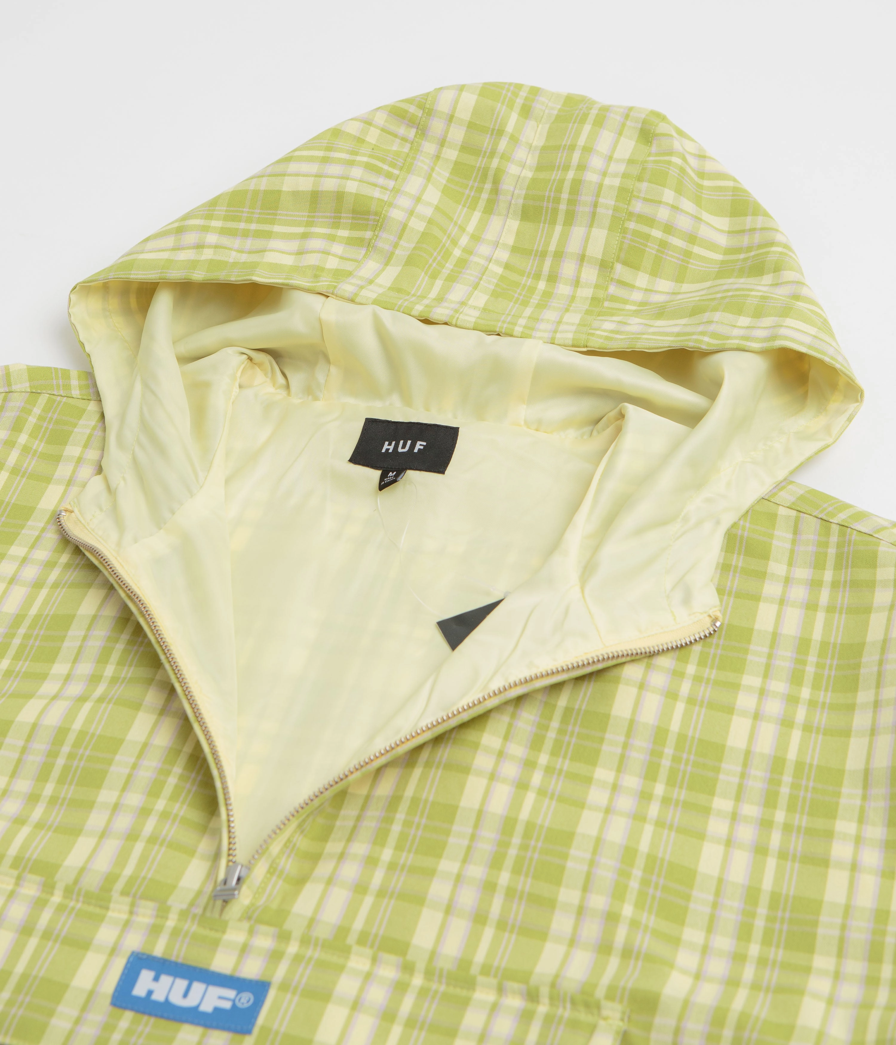 HUF Rivington Plaid Anorak 1/4 Zip Anorak - Tarragon rural people