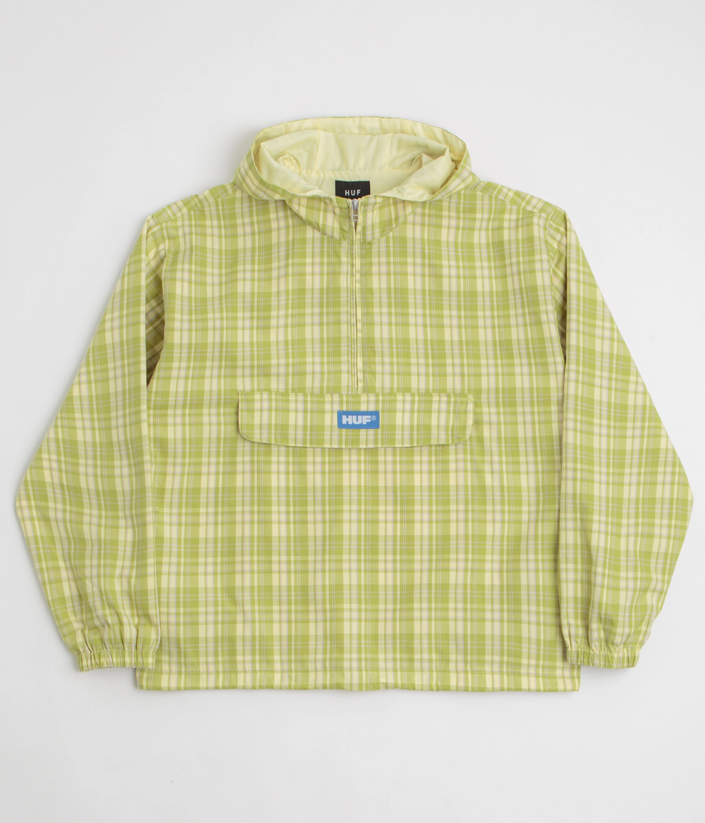 HUF Rivington Plaid Anorak 1/4 Zip Anorak - Tarragon New Arrival theater performance