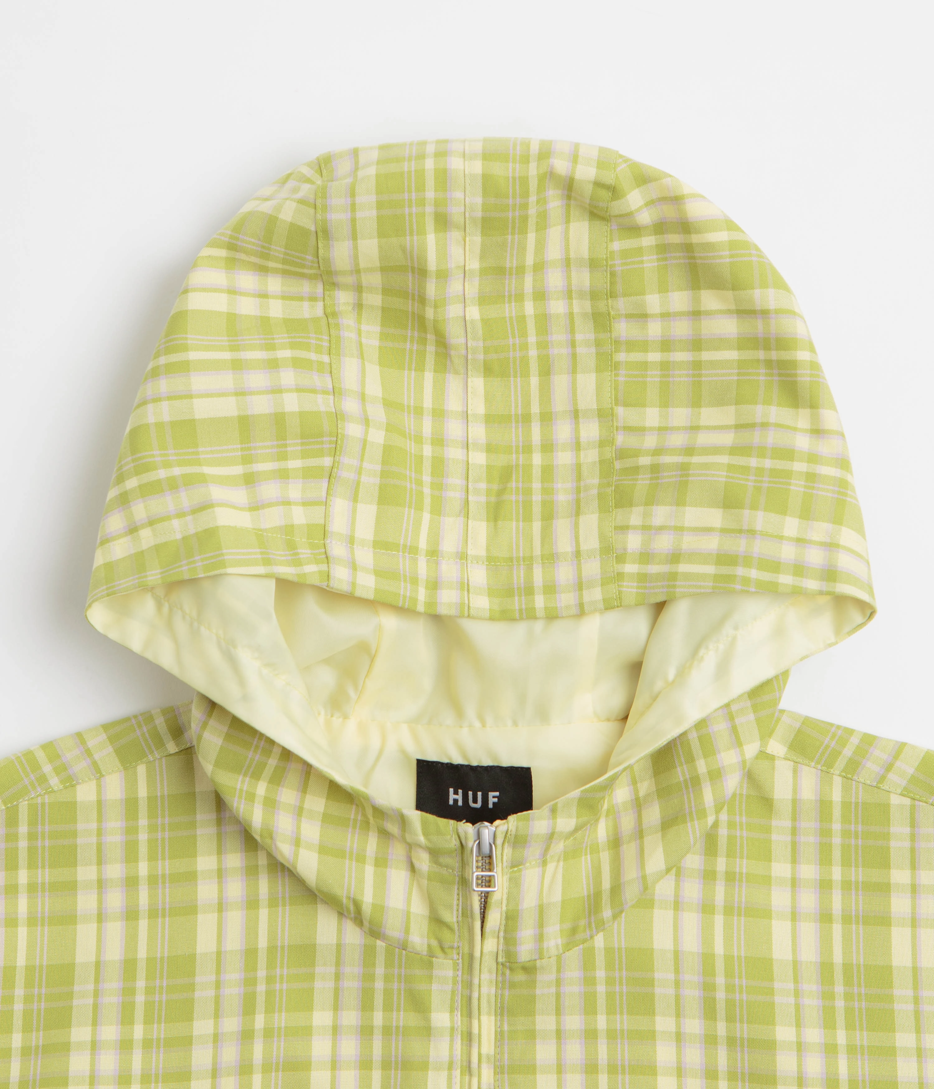 Concentration HUF Rivington Plaid Anorak 1/4 Zip Anorak - Tarragon