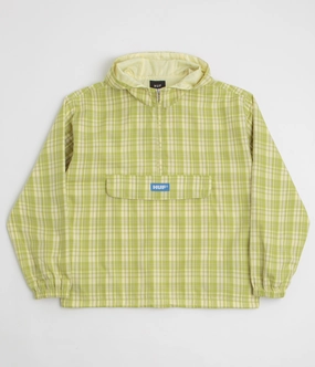 HUF Rivington Plaid Anorak 1/4 Zip Anorak - Tarragon New Arrival theater performance