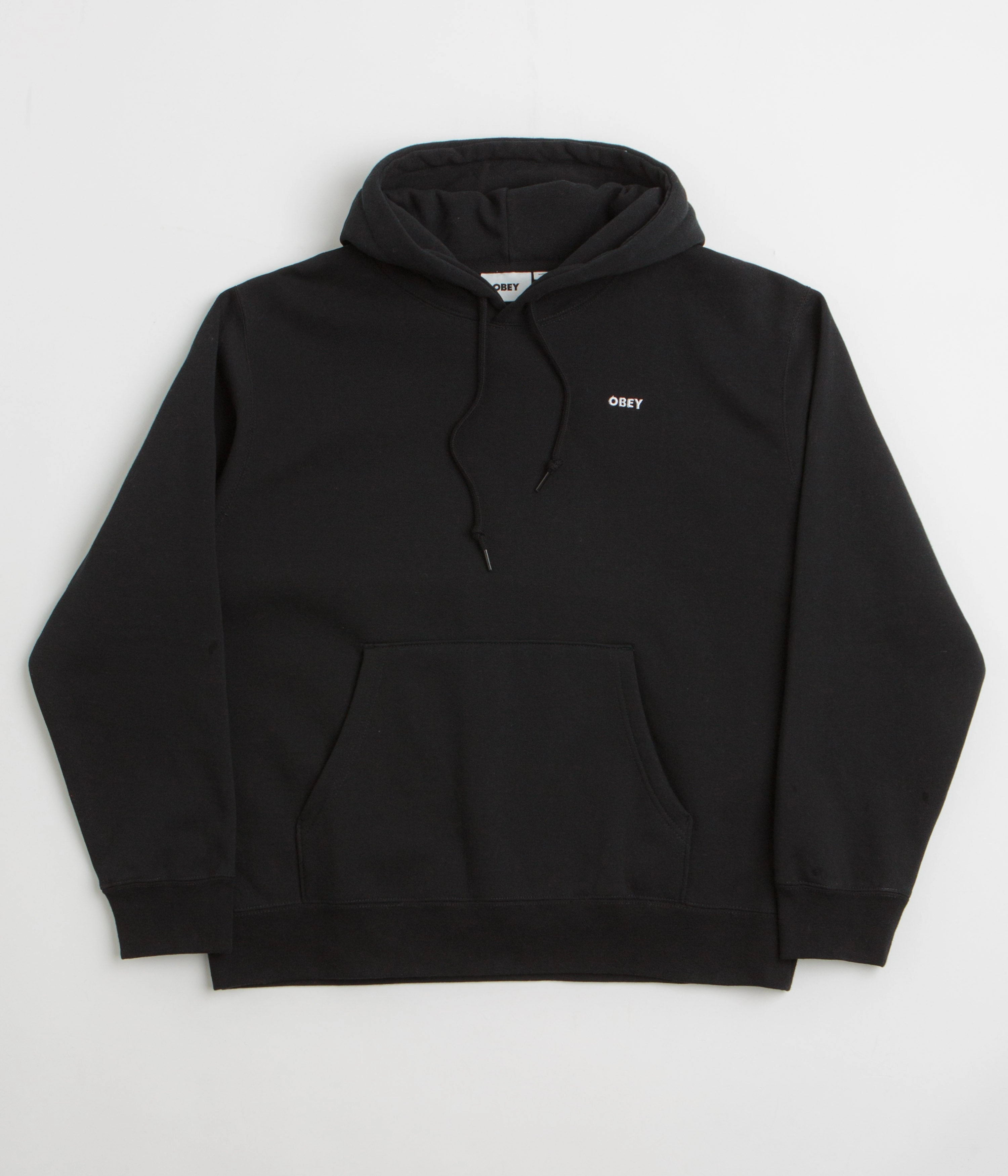 Reinforced Zipper Guard Suede Feel Obey Business Hoodie - Black