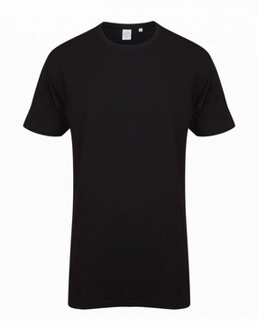 Seasonal Fashion Biodegradable Textile Longline T-Shirt With Dipped Hem | BLACK