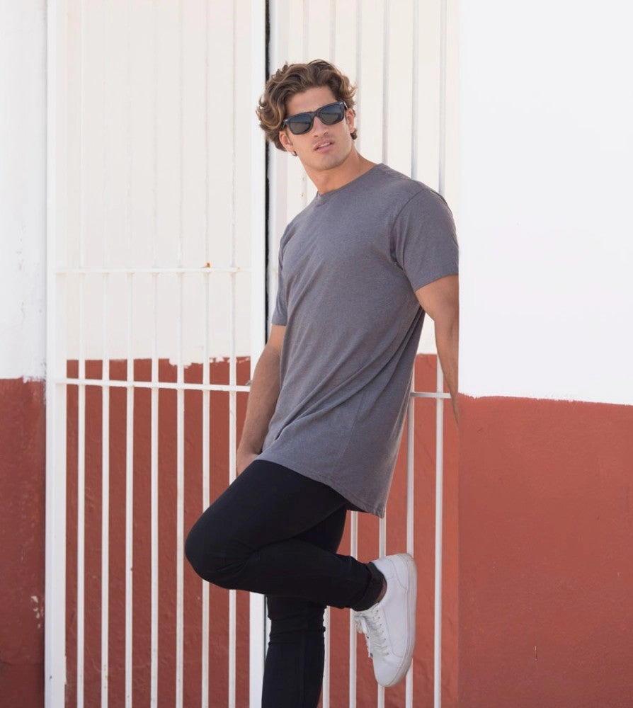 Edgy Casual Comfort Layer Longline T-Shirt With Dipped Hem | BLACK