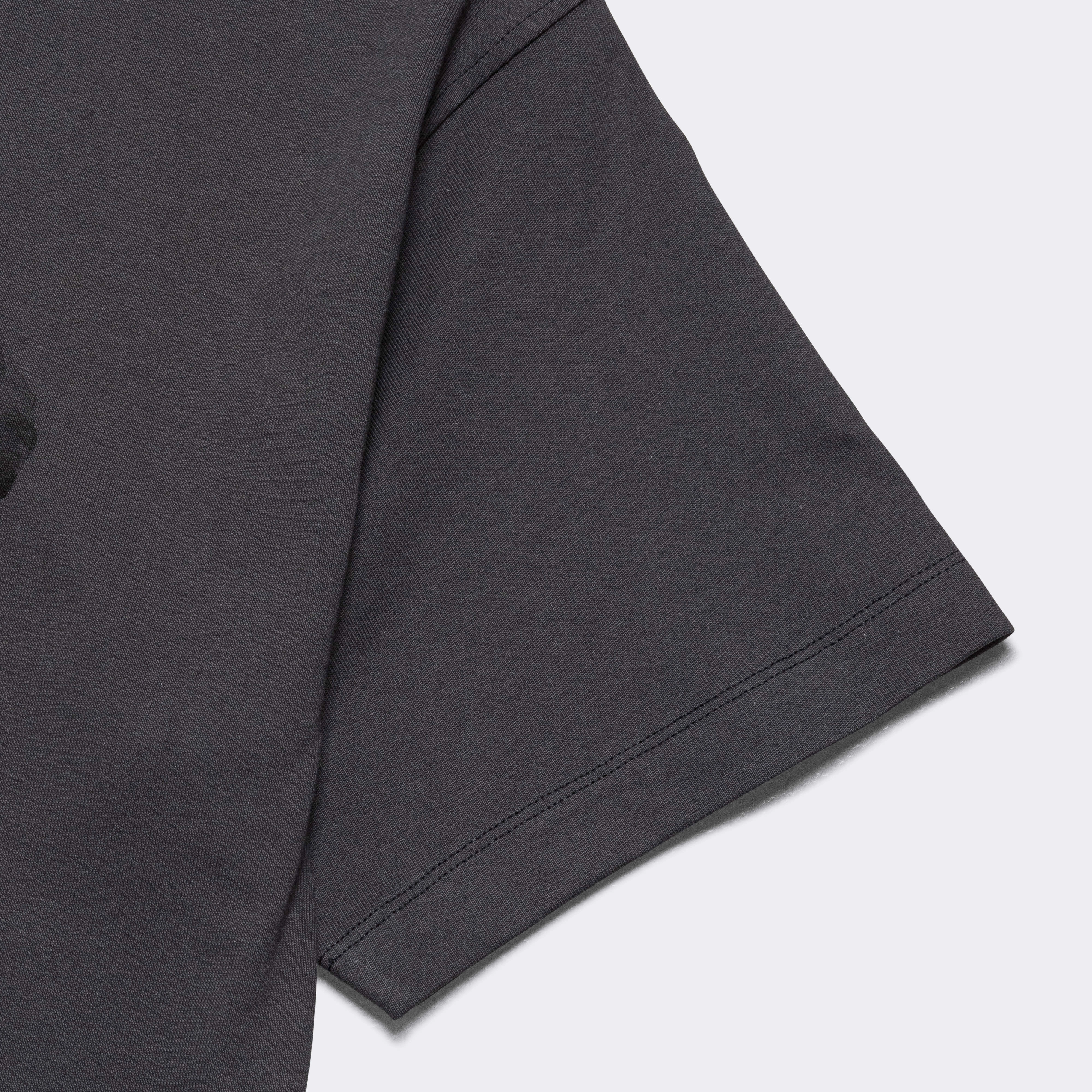 Leather combination Boulder Print SS T-Shirt - Anthracite