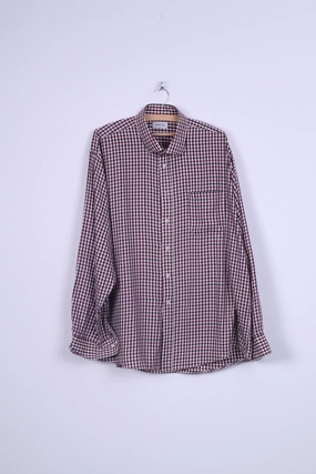 Taylor&Wright Mens 18 Casual Shirt Long Sleeve Maroon Easy Iron Lightweight texture