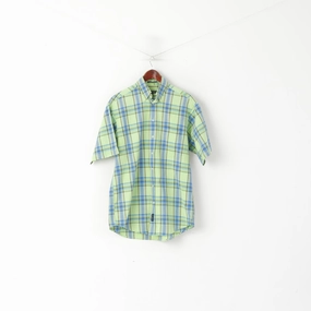GANT Men S Casual Shirt Green Check Cotton Chamrary Short Sleeve Top Friends Meetup Non Irritating Tags