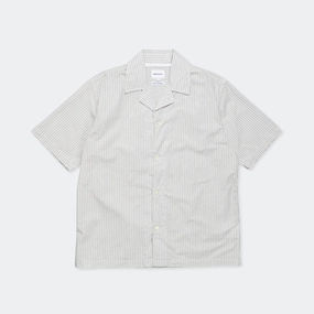 Mads Poplin Stripe SS - Ecru UV Protective Fabric Classic Style