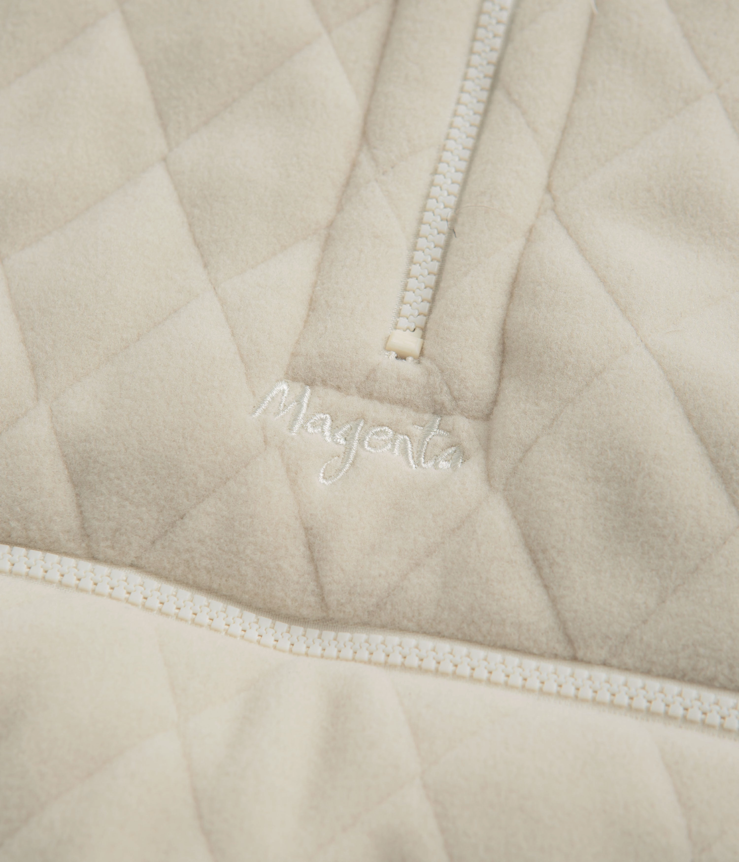 Sporty Fit Magenta Lunar Quilted High Neck Sweatshirt - Natural