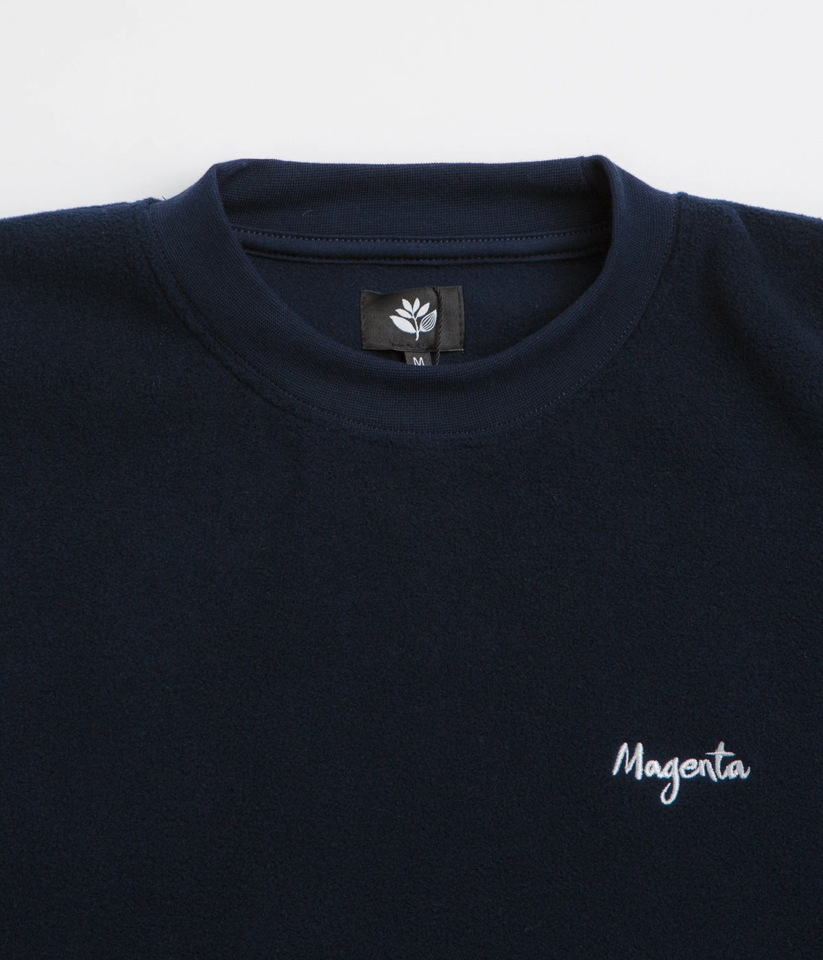 Magenta Script Crewneck Sweatshirt - Navy Color fastness goes with leggings