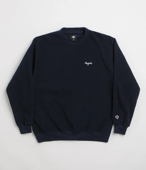 Magenta Script Crewneck Sweatshirt - Navy Athletic Wear