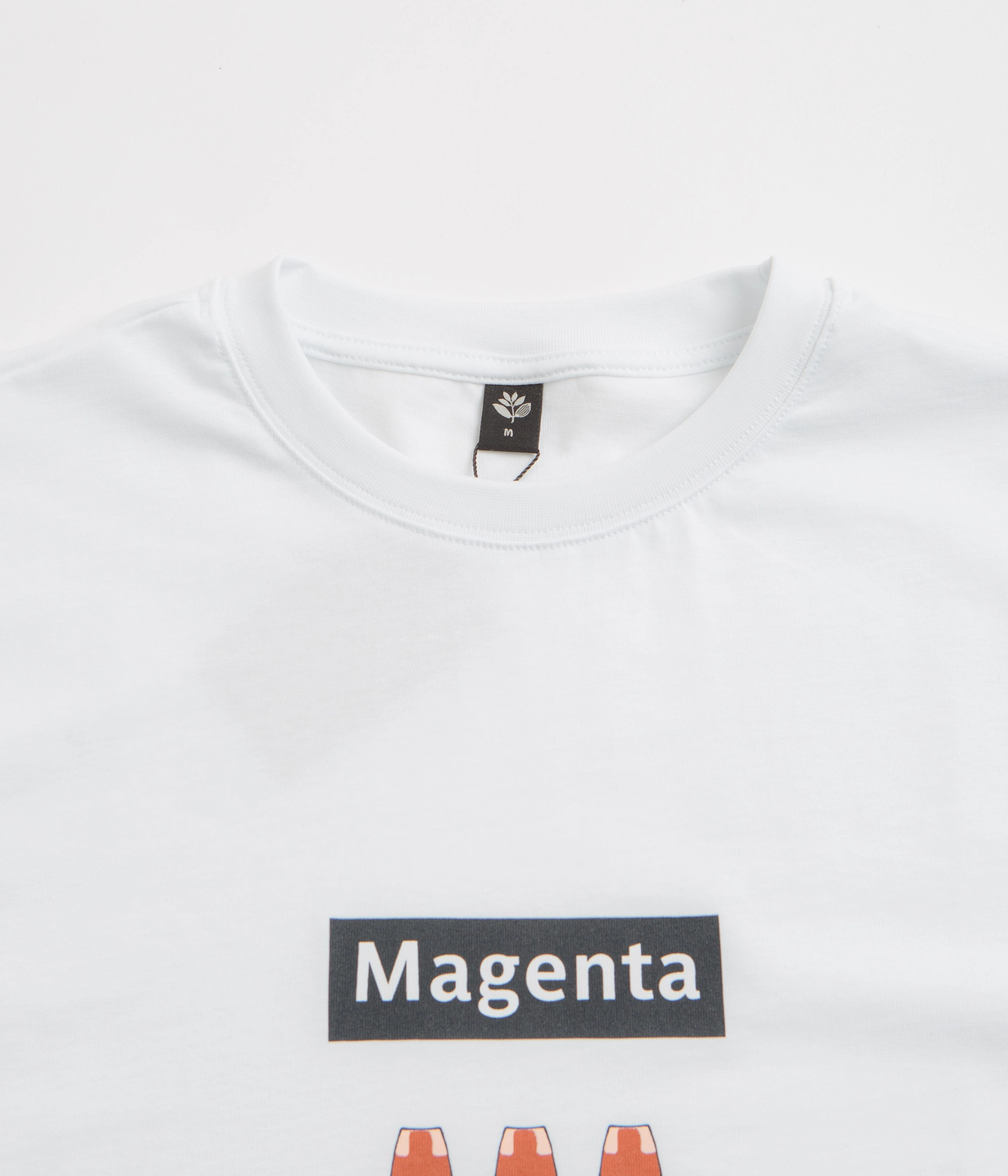 Magenta Station T-Shirt - White Laser Cut Edges Trendy Comfort Fit