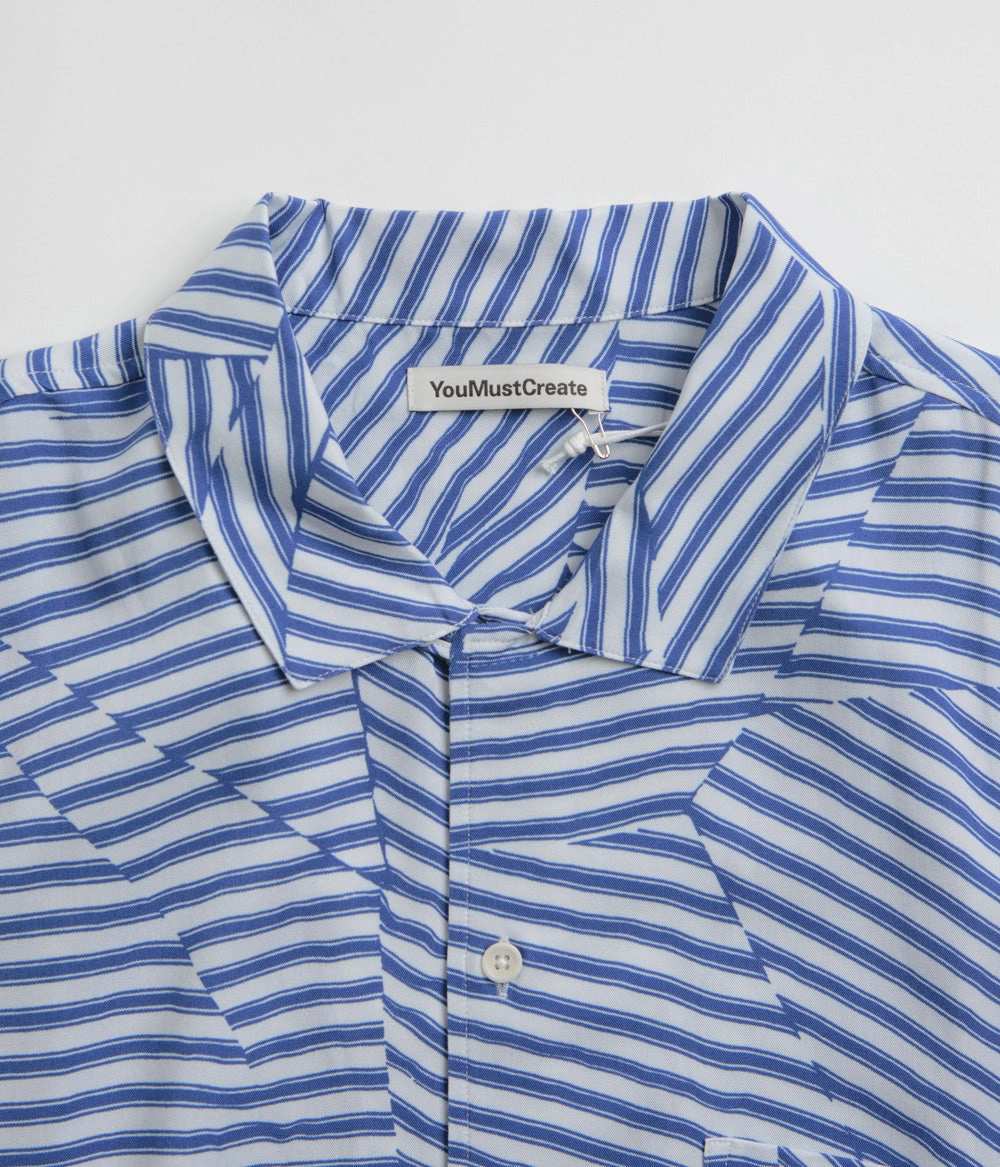 Functional Pocket YMC Malick Shirt - Blue / White