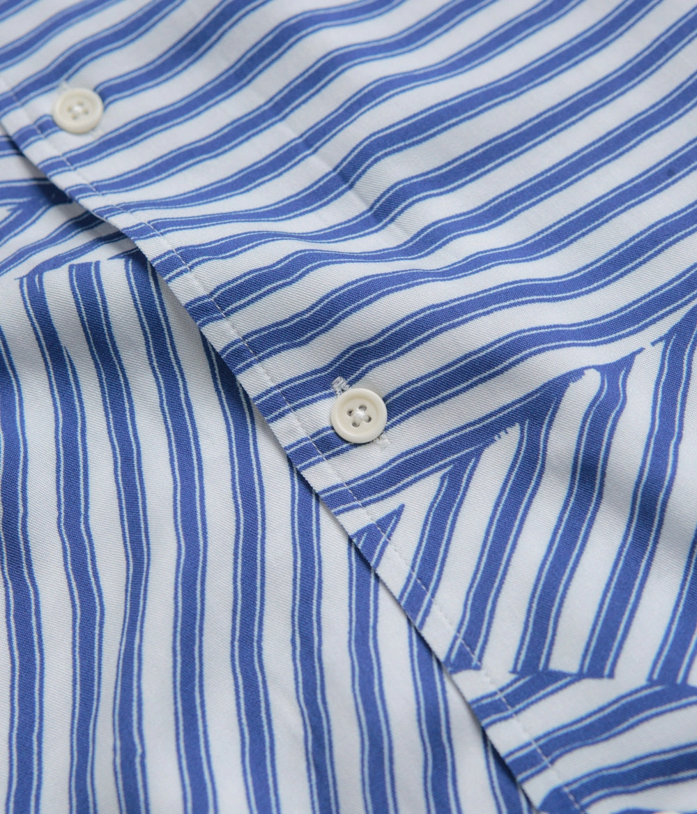 YMC Malick Shirt - Blue / White Wrinkle Resistant Material