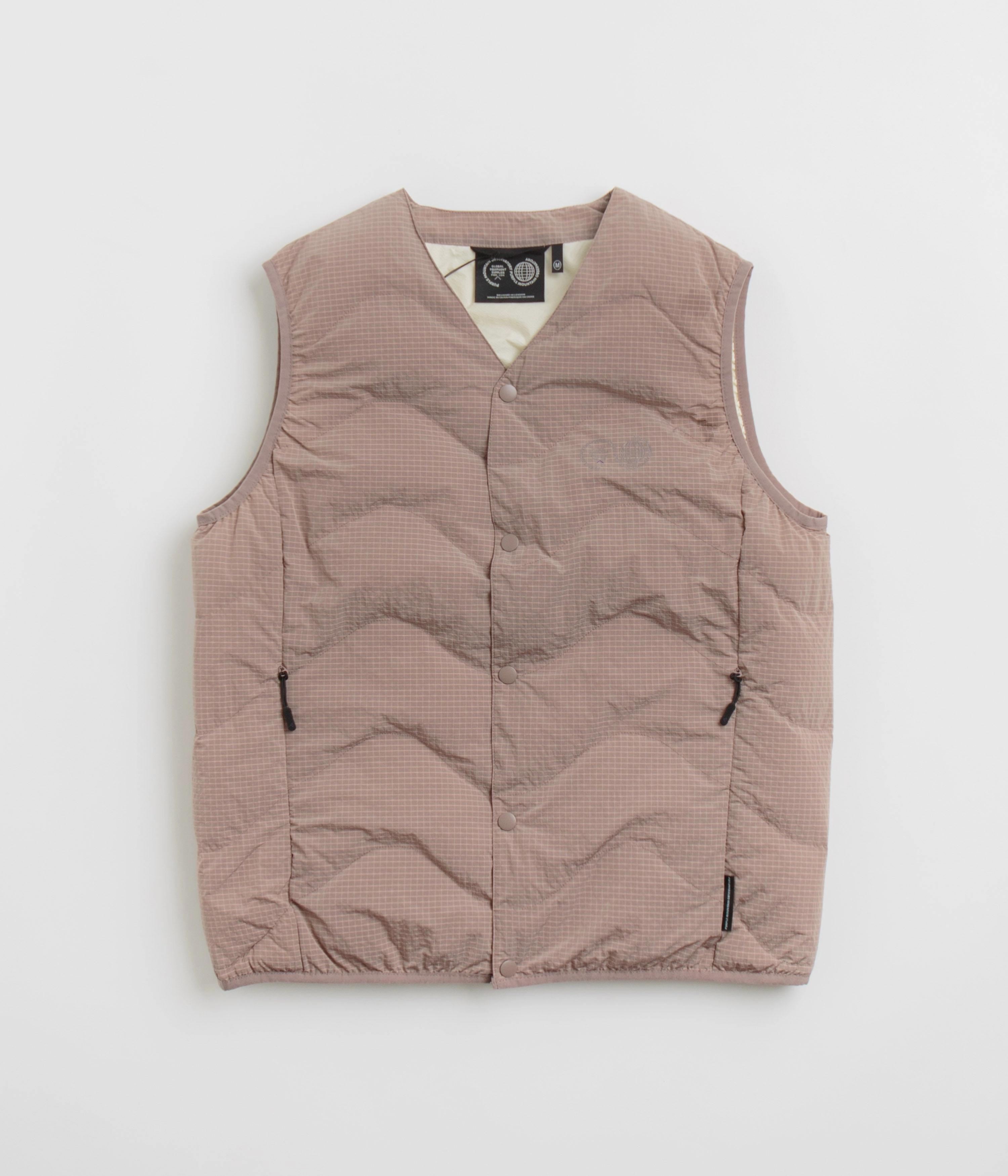 Full Length Front Zipper Purple Mountain Observatory Waves Ripstop Vest - Putty