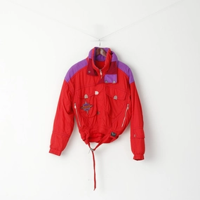 Reinforced Elbow Patches Maier Men 48 S Ski Jacket Red Vintage Nylon Waterproof Padded Motion Unisex Top