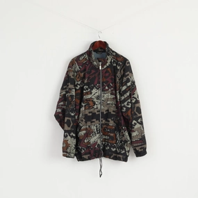 Work Ready Snow Day Maier X1 Men XL (XXL) Jacket Brown Patterned Lightweight Nylon Waterproof Retro Top