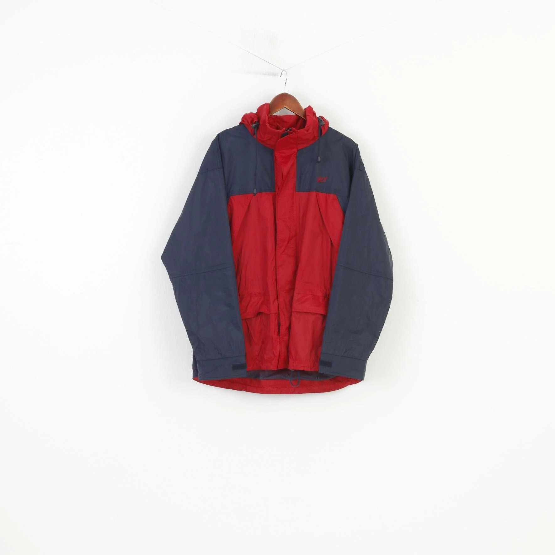 Etirel Men M Jacket Burgundy Navy Outdoor Nylon Full Zipper Vintage Top Occasion