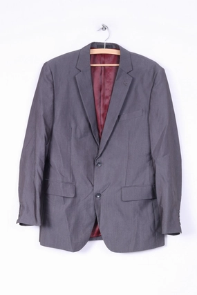 suitable for sunny days Timeless Form Marc Darcy Mens 42R Blazer Grey Single Breasted Jacket Shoulder Pads