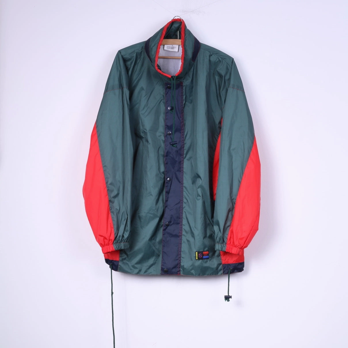 Win Sporty Marcel Clair Men L Jacket Green Nylon Hidden Hood Outdoor Unisex Top