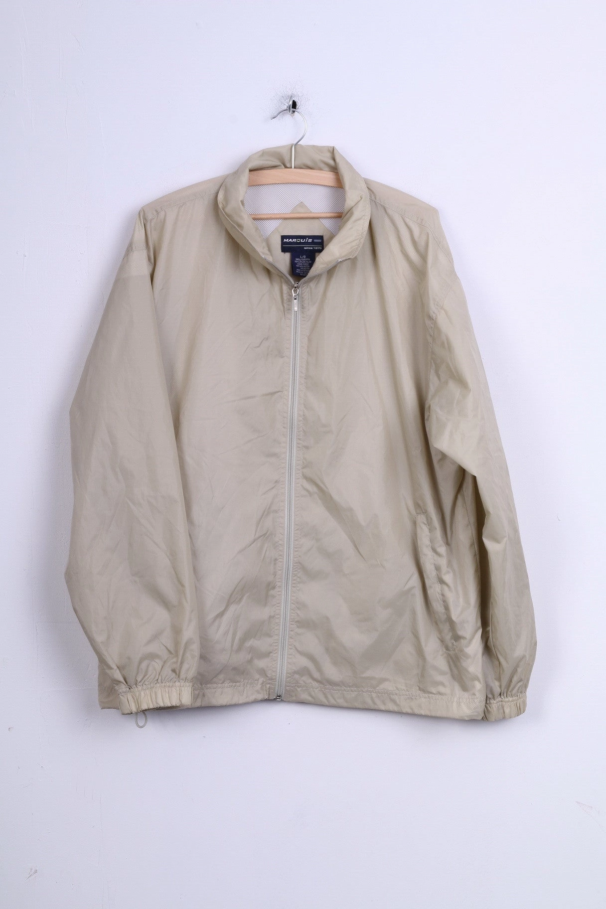 Marouis Mens L Jacket Nylon Waterproof Light Beige Off Duty