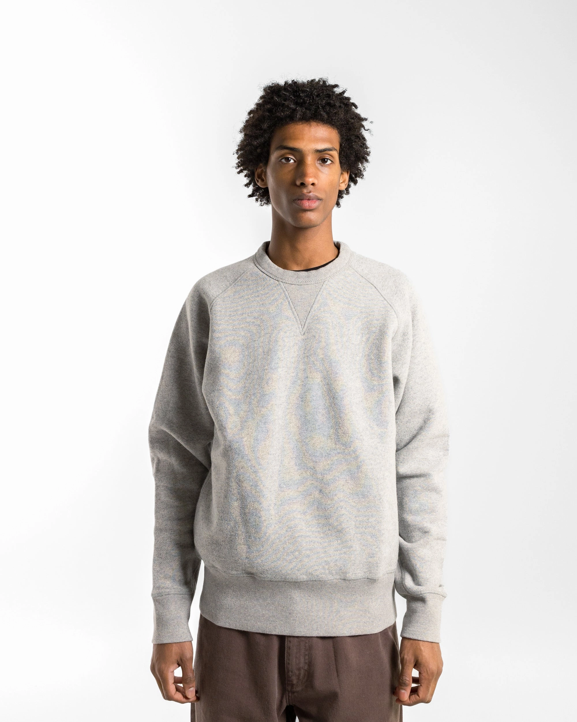 Marten Relaxed Cotton Wool Sweatshirt - Grey Melange Cool in summer