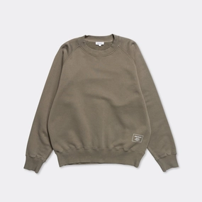Marten Relaxed Organic Raglan Sweatshirt - Sediment Green Mesh Lining
