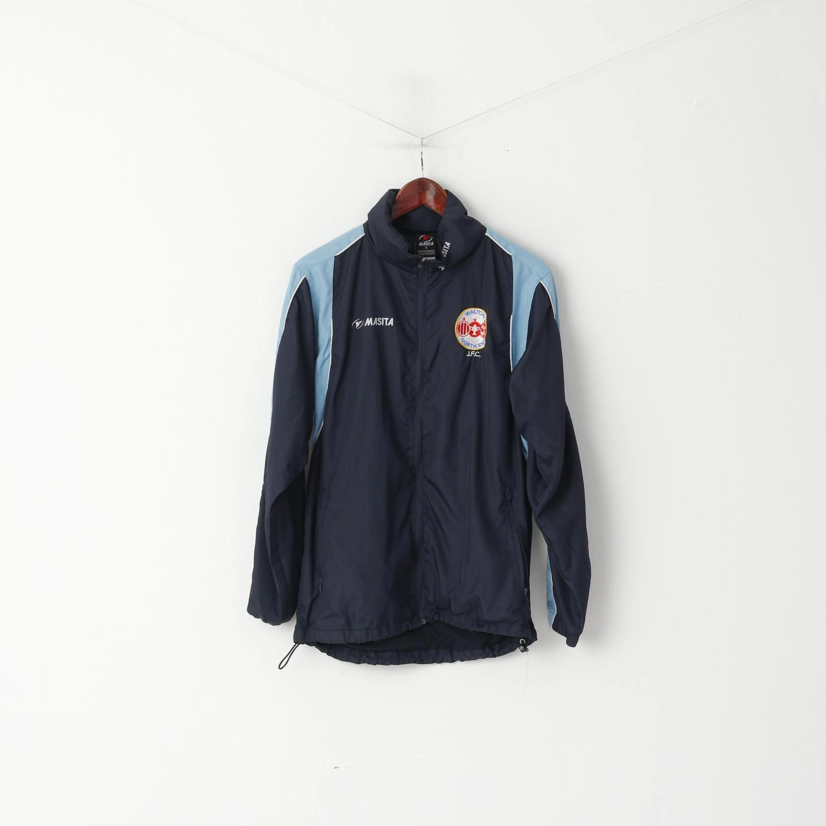 Prospect Masita Men S Jacket Navy Walton North End Football Hidden Hood Activewear Top