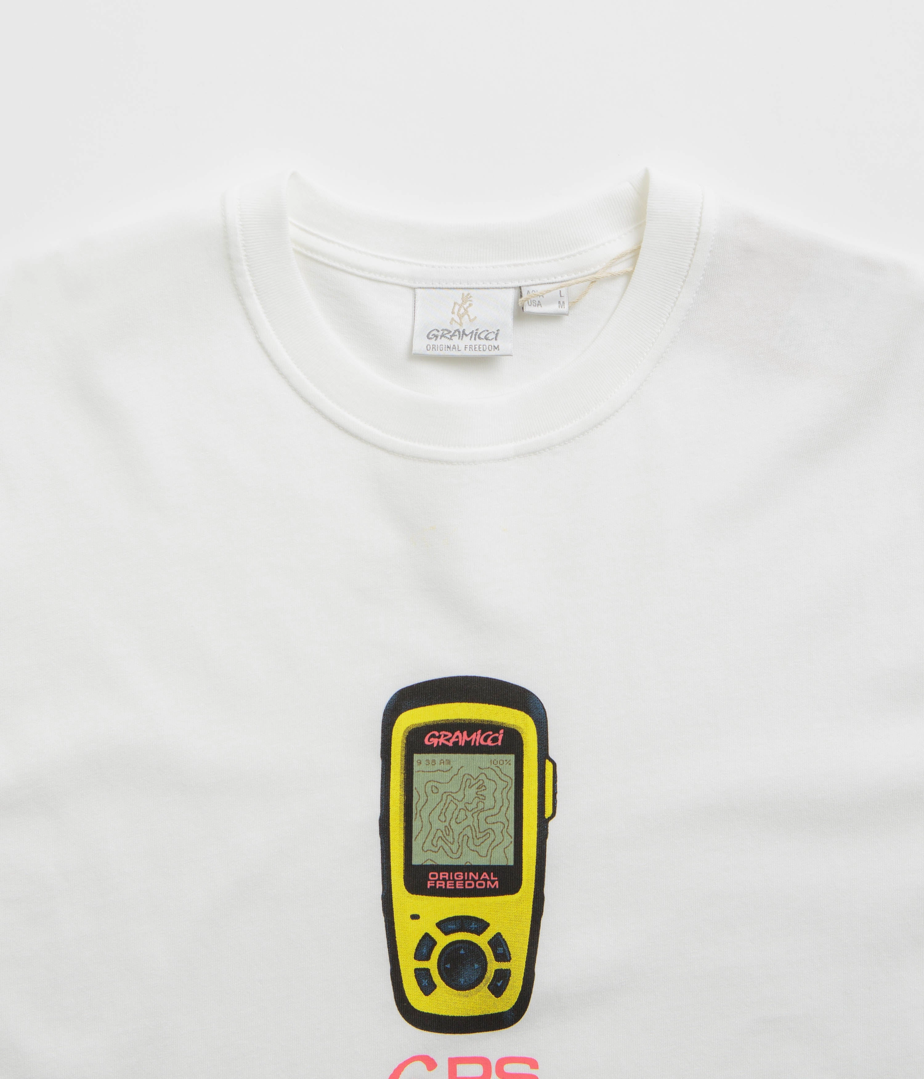 Gramicci GPS T-Shirt - White Seasonal top Reinforced Neckline