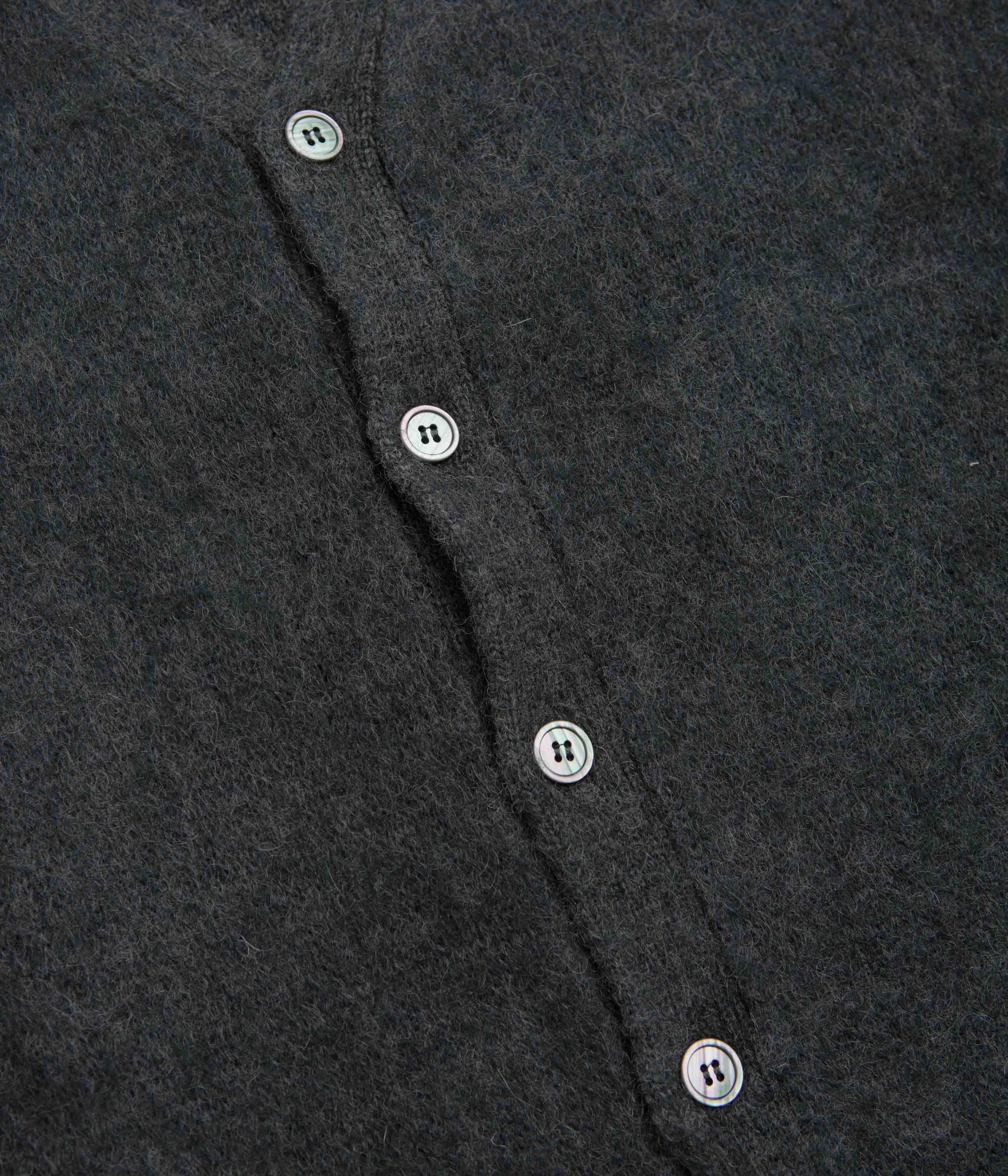 Retro Print Gramicci Mohair Cardigan - Charcoal