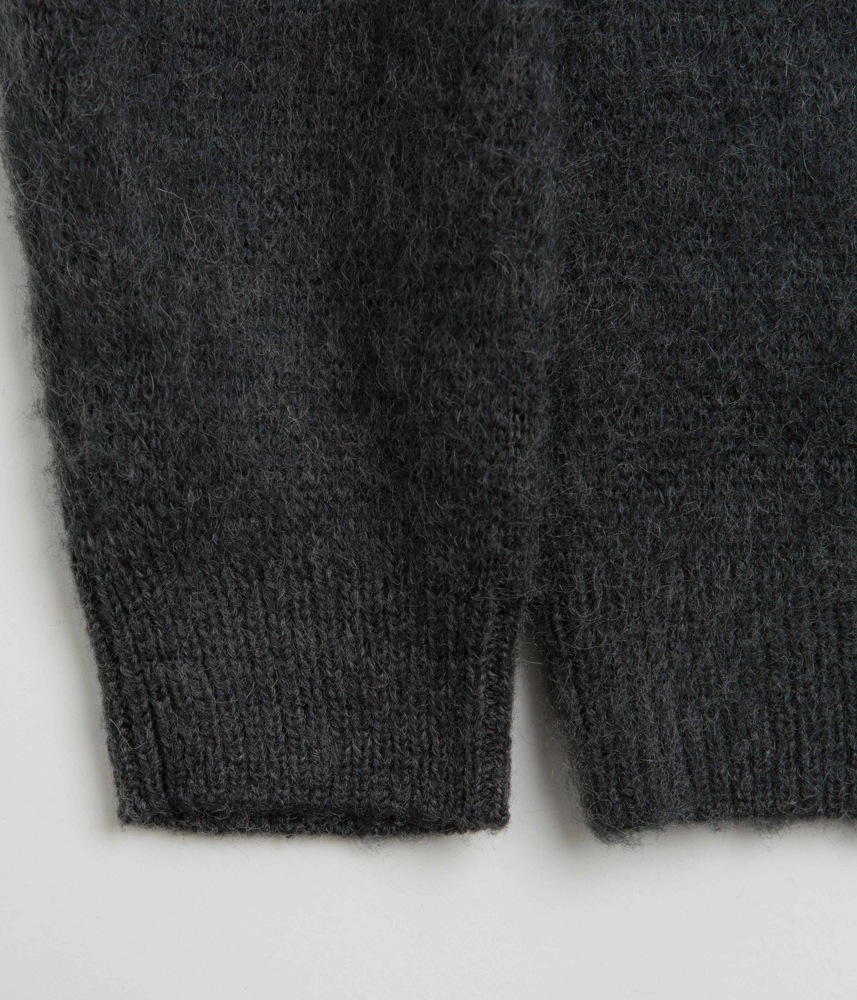 Gramicci Mohair Cardigan - Charcoal logoed
