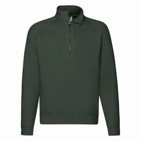 Premium Zip Neck Sweat | BOTTLE GREEN Trendy Vibes Easy Layering