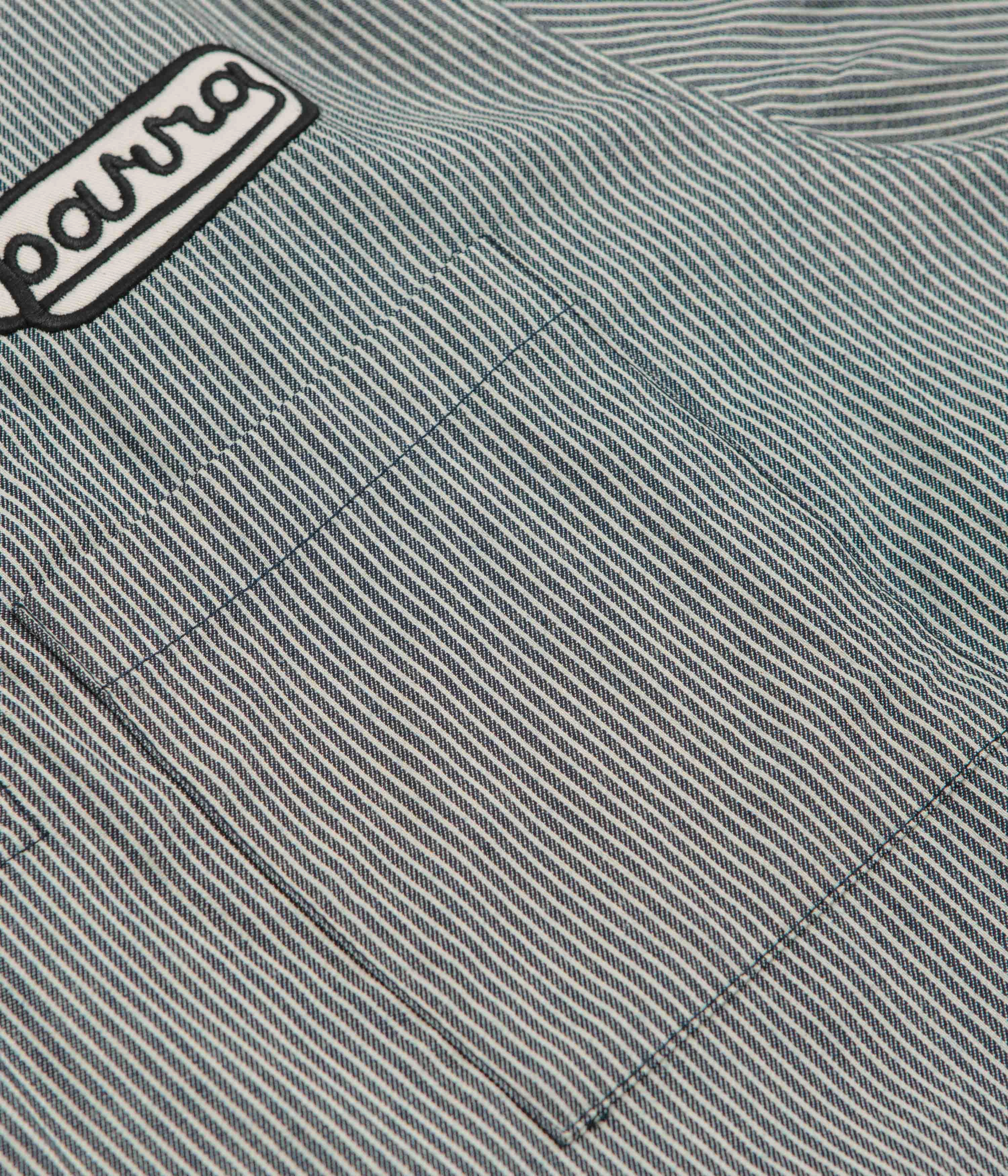 by Parra Work Later Short Sleeve Shirt - Blue Spring Break Military Inspired