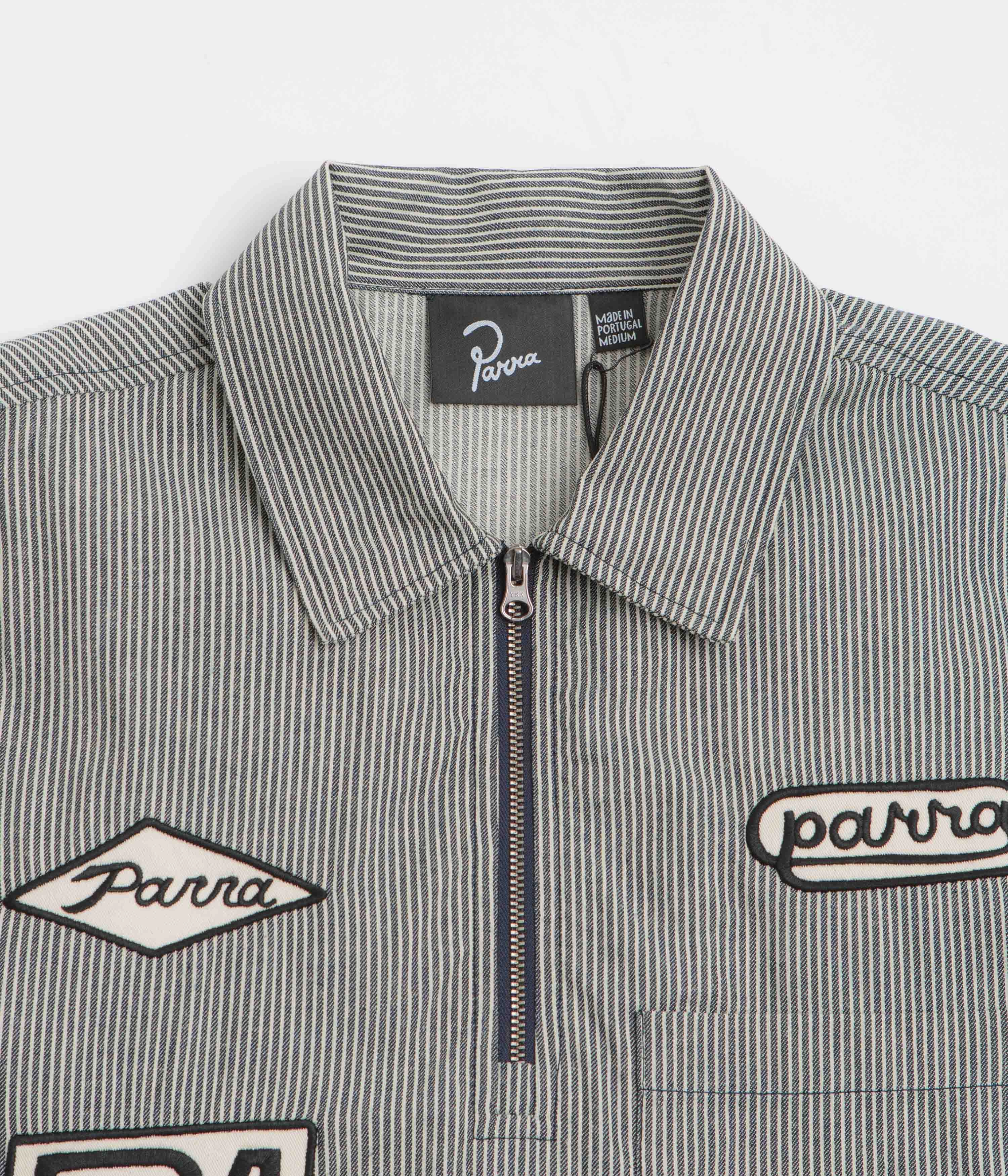 by Parra Work Later Short Sleeve Shirt - Blue Modern Aesthetic
