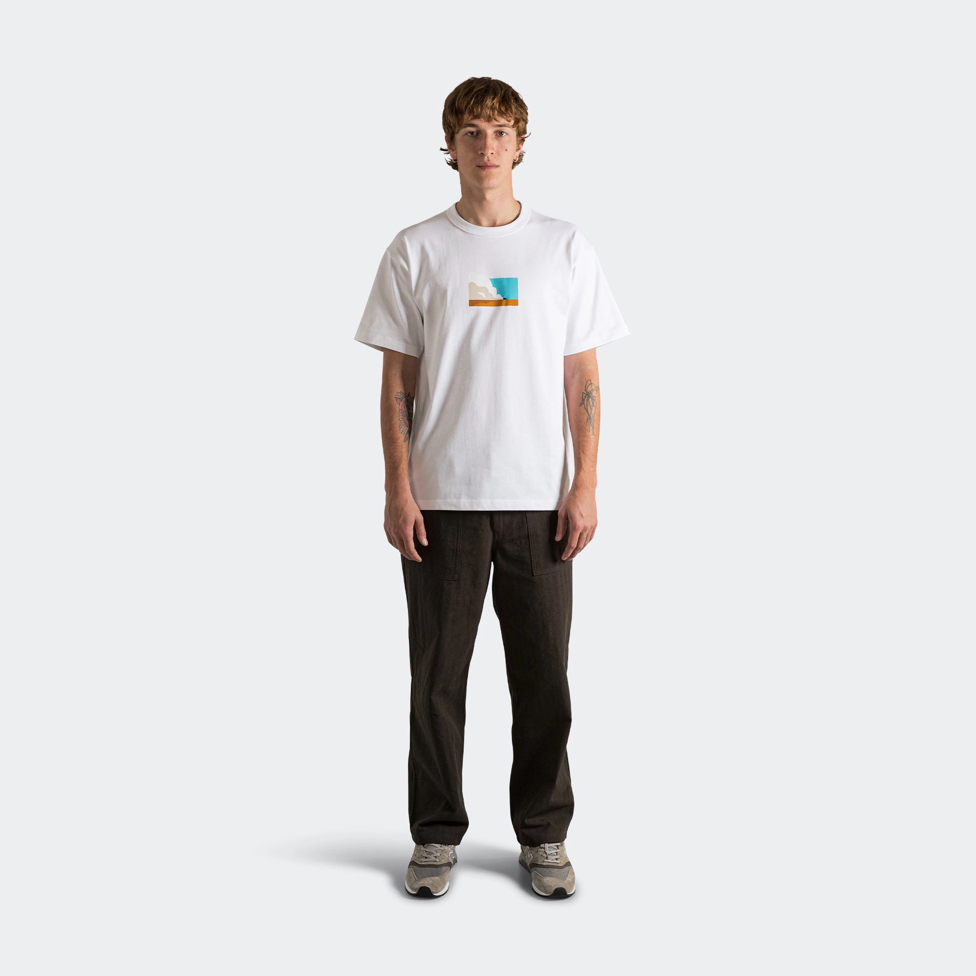 MCH Car Simon Heavy T-shirt x UP THERE - White Comfortable Casual